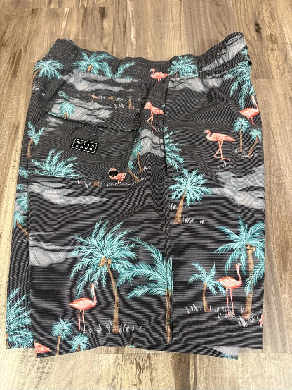 Billabong Recycler Board Shorts Men’s Sz Small Gray Flamingo Print Beach Novelty